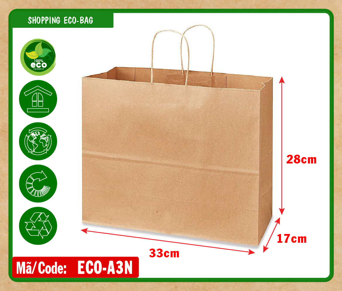 Túi giấy kraft nâu trơn